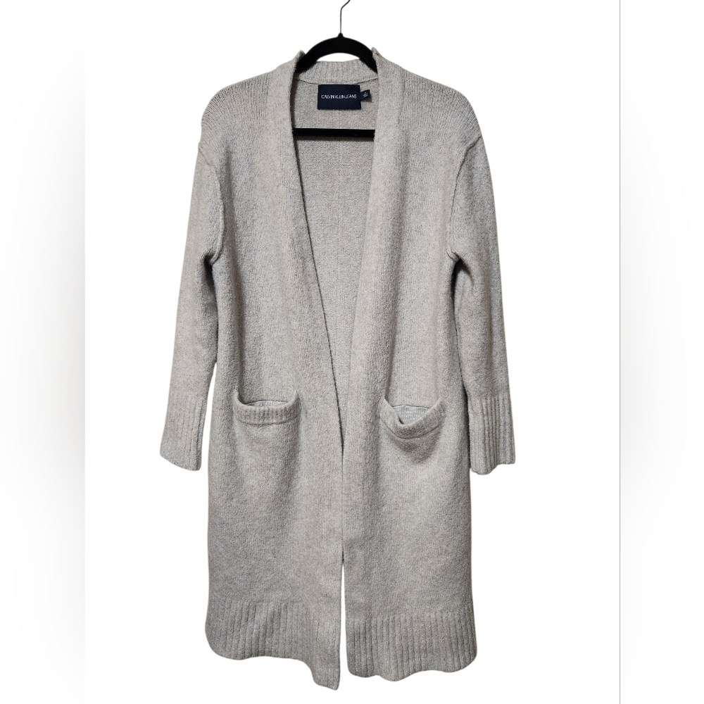 Calvin Klein Wool Blend Open Front Cardigan Size Medium - Picture 8 of 8